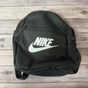 Nike Mini Backpack Black Approx 7.5" W x 9" H x 7" D Adjustable Shoulder Straps